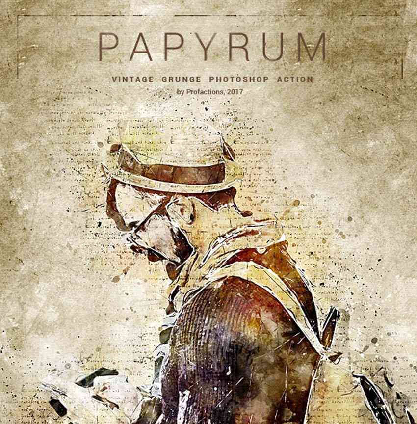 Papyrum - Vintage Grunge Photoshop Action