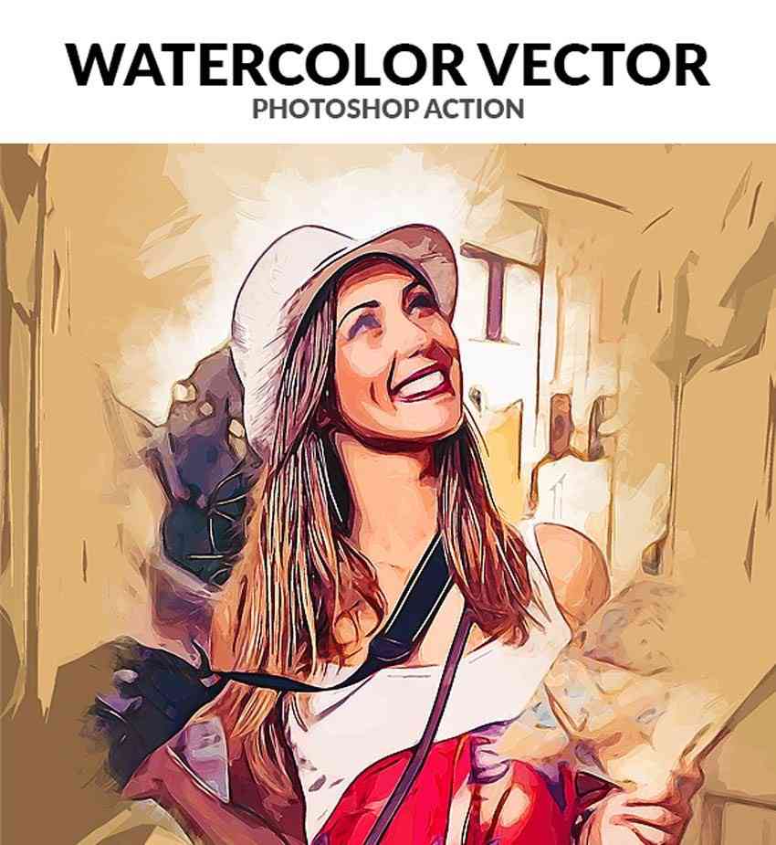 Hành động Photoshop Vector màu nước