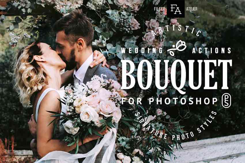 hành động đám cưới bó hoa cho photoshop