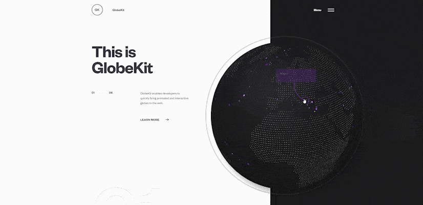 Hành tinh 3D GlobeKit trong thiết kế web - Ví dụ 2021