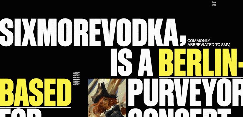 Thêm sáu thiết kế web kiểu chữ sáng tạo rượu Vodka