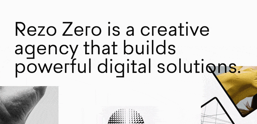 Ví dụ về trang web Rezo Zero với thiết kế tối giản năm 2021