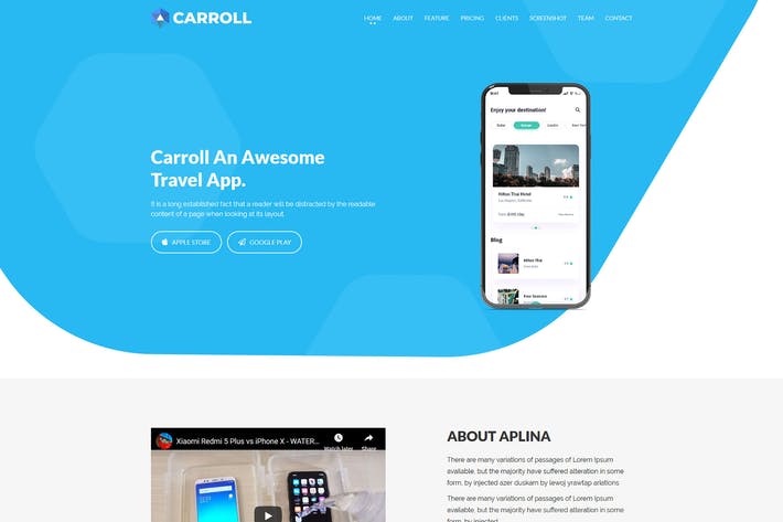 100pic carroll app landing page html template AH8US7P 91AWDrQr 10 22