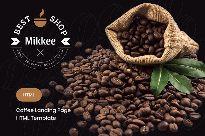 100pic mikkee coffee landing page html template DE63KQY 1W73H6q7 01 09