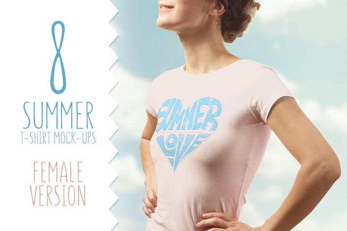 100pic-summer-t-shirt-mock-up-female-version-7E3SMR