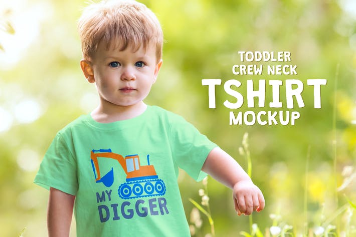 100pic-toddler-boy-crew-neck-t-shirt-mock-up-T9CVB7