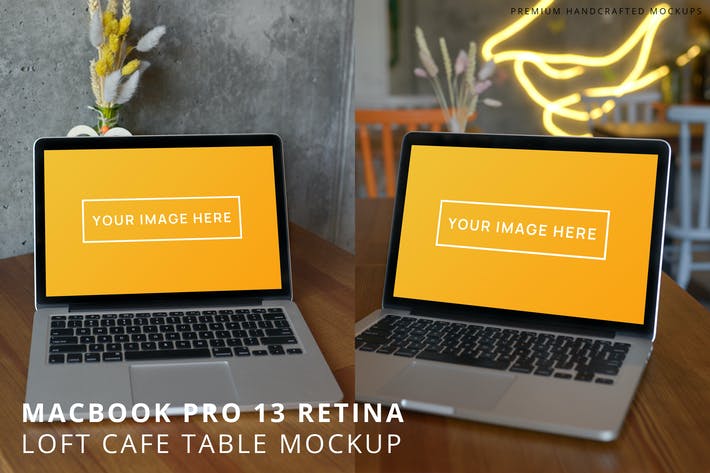 100pic macbook pro 13 loft cafe table hi res mockup 8474R93